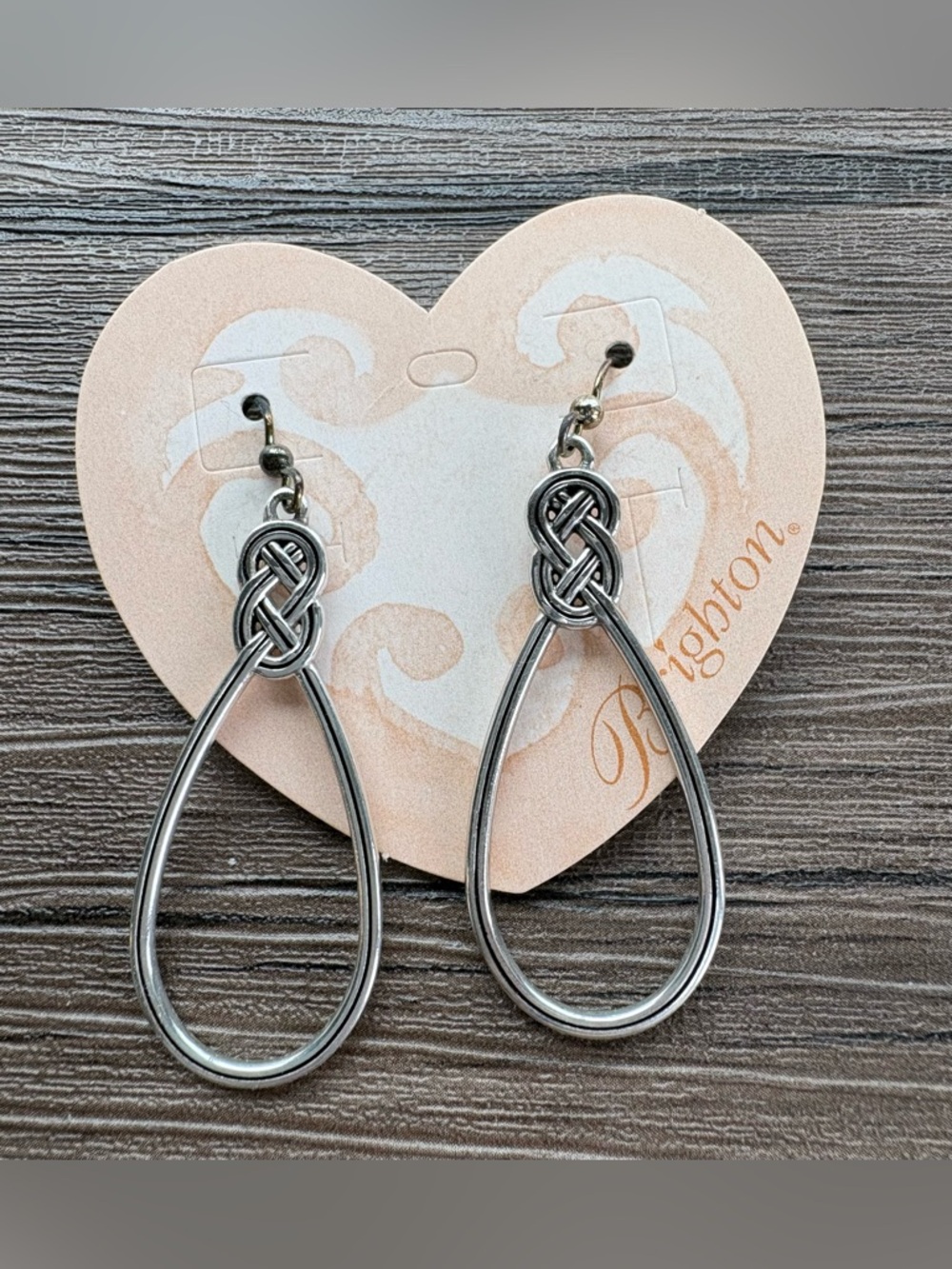 Brighton Silver-Tone Interlaced Teardrop Earrings